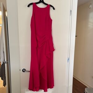 Shoshanna Fuchsia Sleeveless Ruffle Maxi Dress